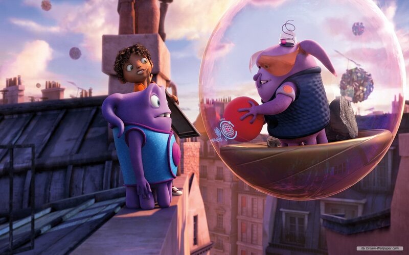 Purple Alien on Rooftop