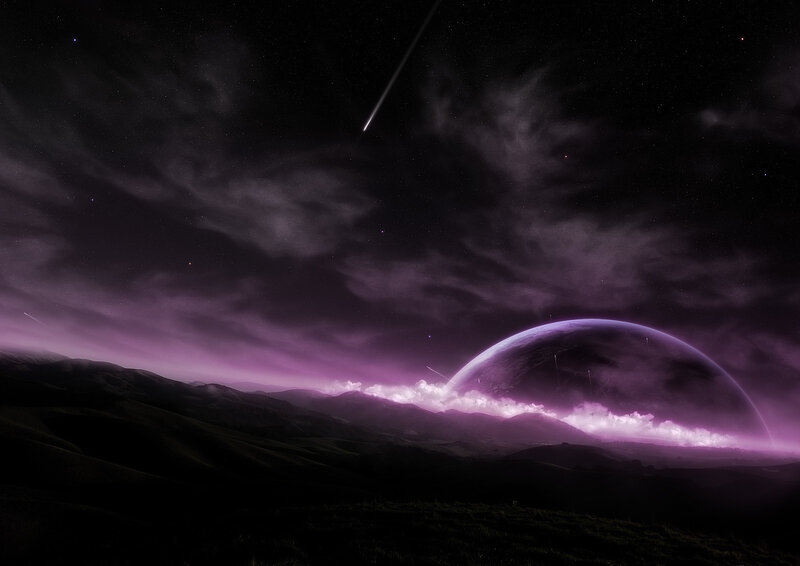 Purple alien planet landscape