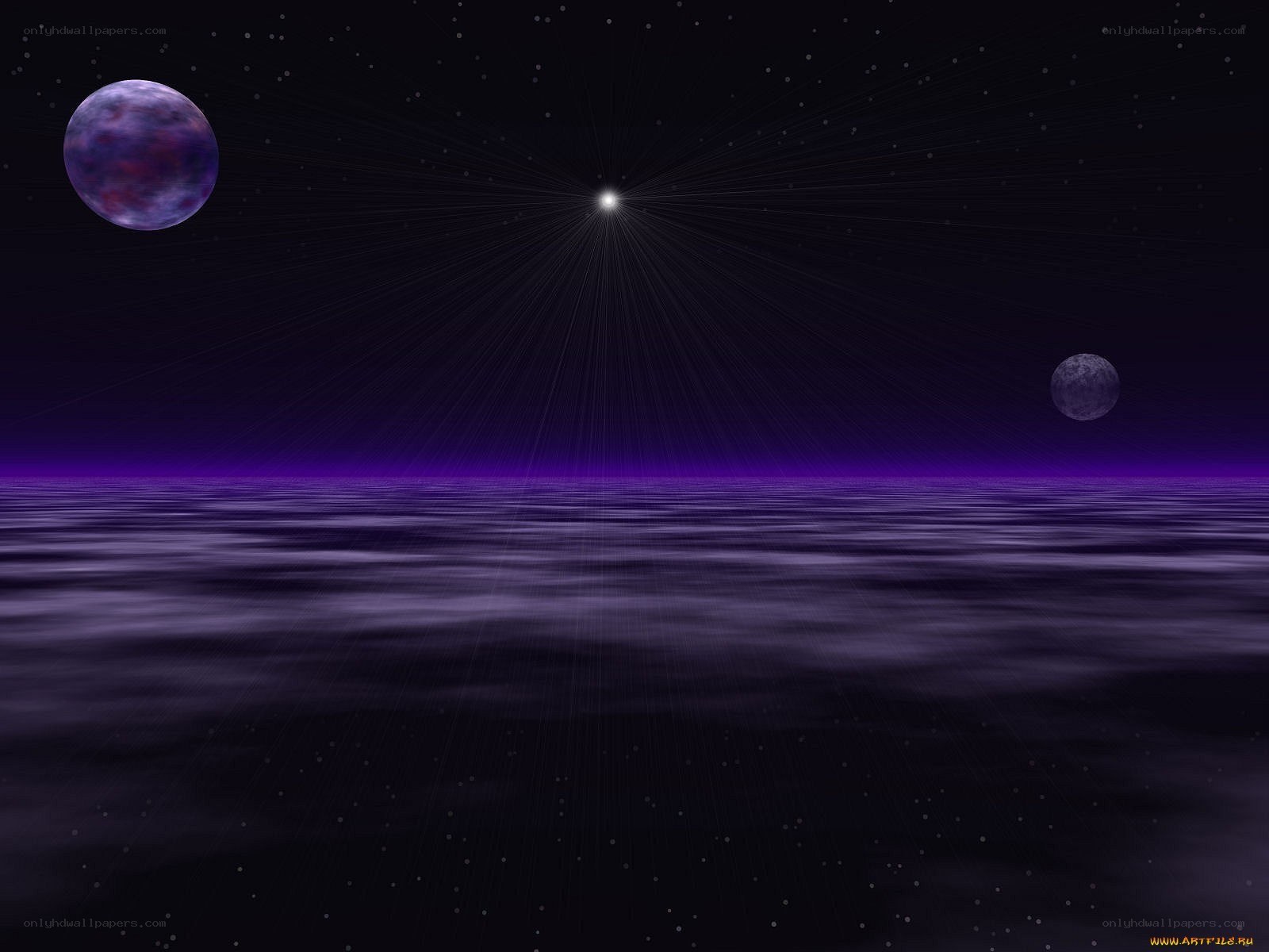 Purple alien seascape