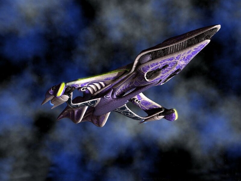 Purple Alien Spaceship — Dramatic