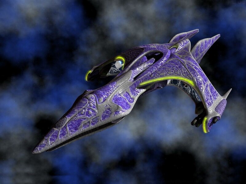 Purple Alien Spaceship