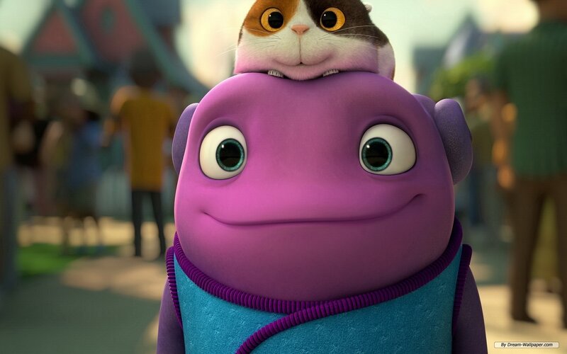 Purple Alien with Cat — Playful