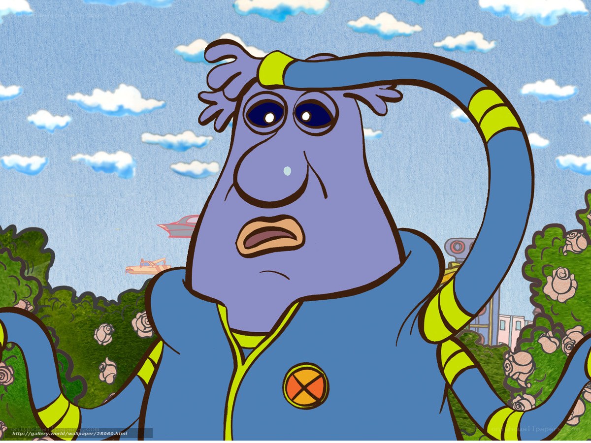 purple alien with long arms