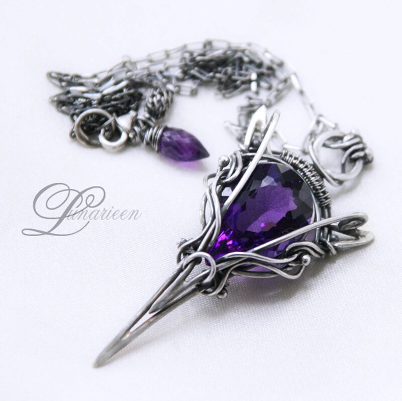 Purple Amethyst Pendant — Dramatic