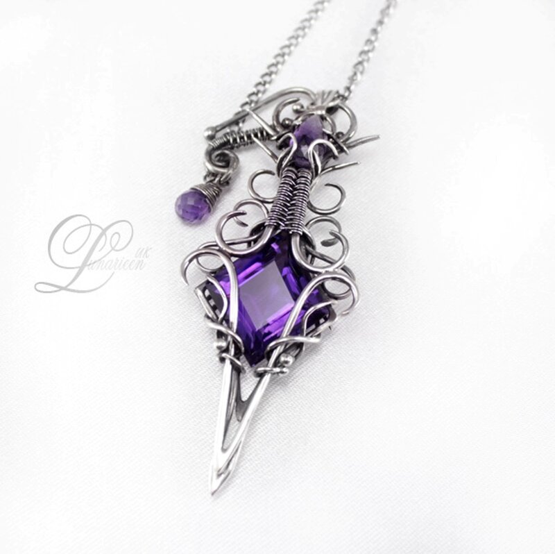 Purple Amethyst Pendant — Elegant, Photograph