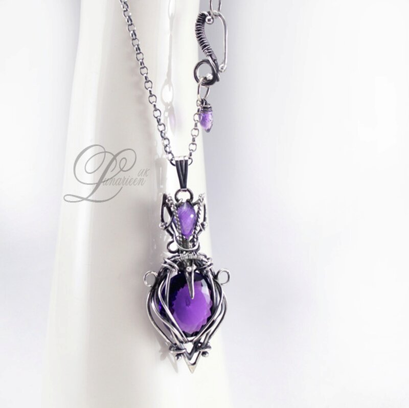 Purple Amethyst Pendant — Elegant