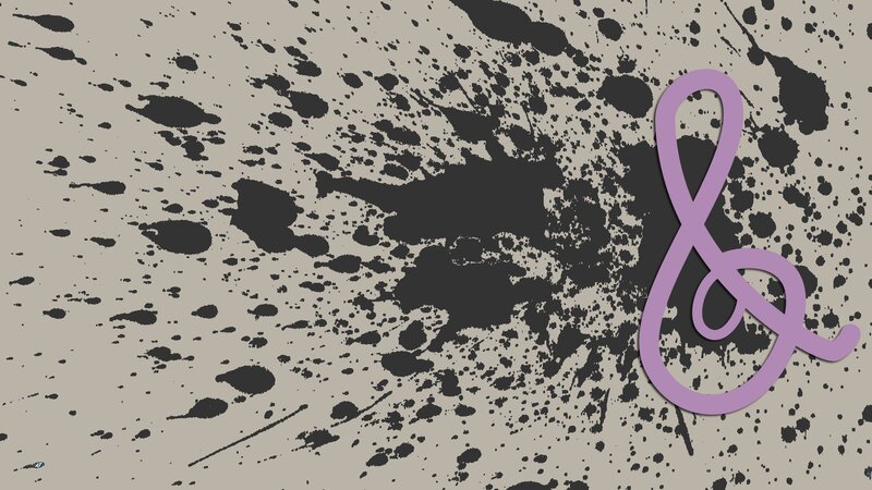 Purple Ampersand on Splattered Background
