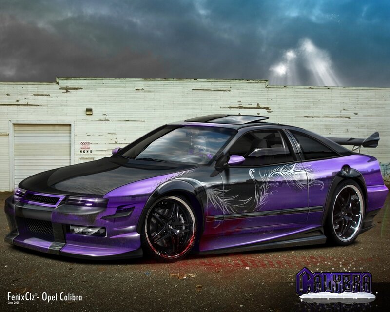 Purple and Black Car — Dramatic, Digital Art