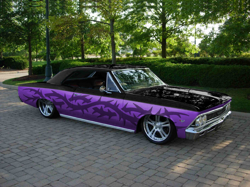 Purple and Black Car