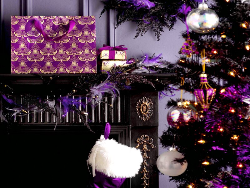 Purple and Black Christmas Decor