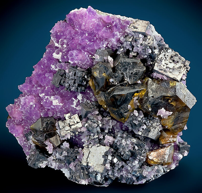 Purple and Black Mineral Cluster