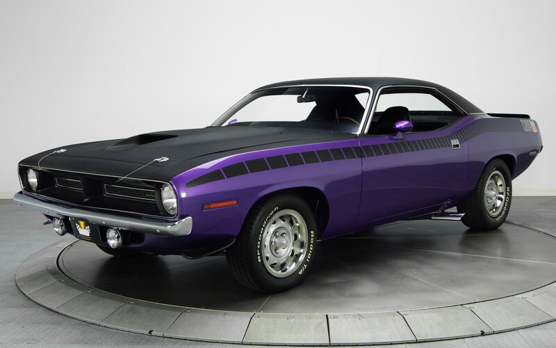 Purple and Black Muscle Car