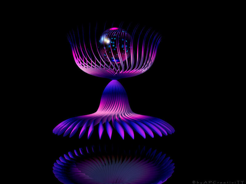 Purple and Blue Abstract Form — Dramatic