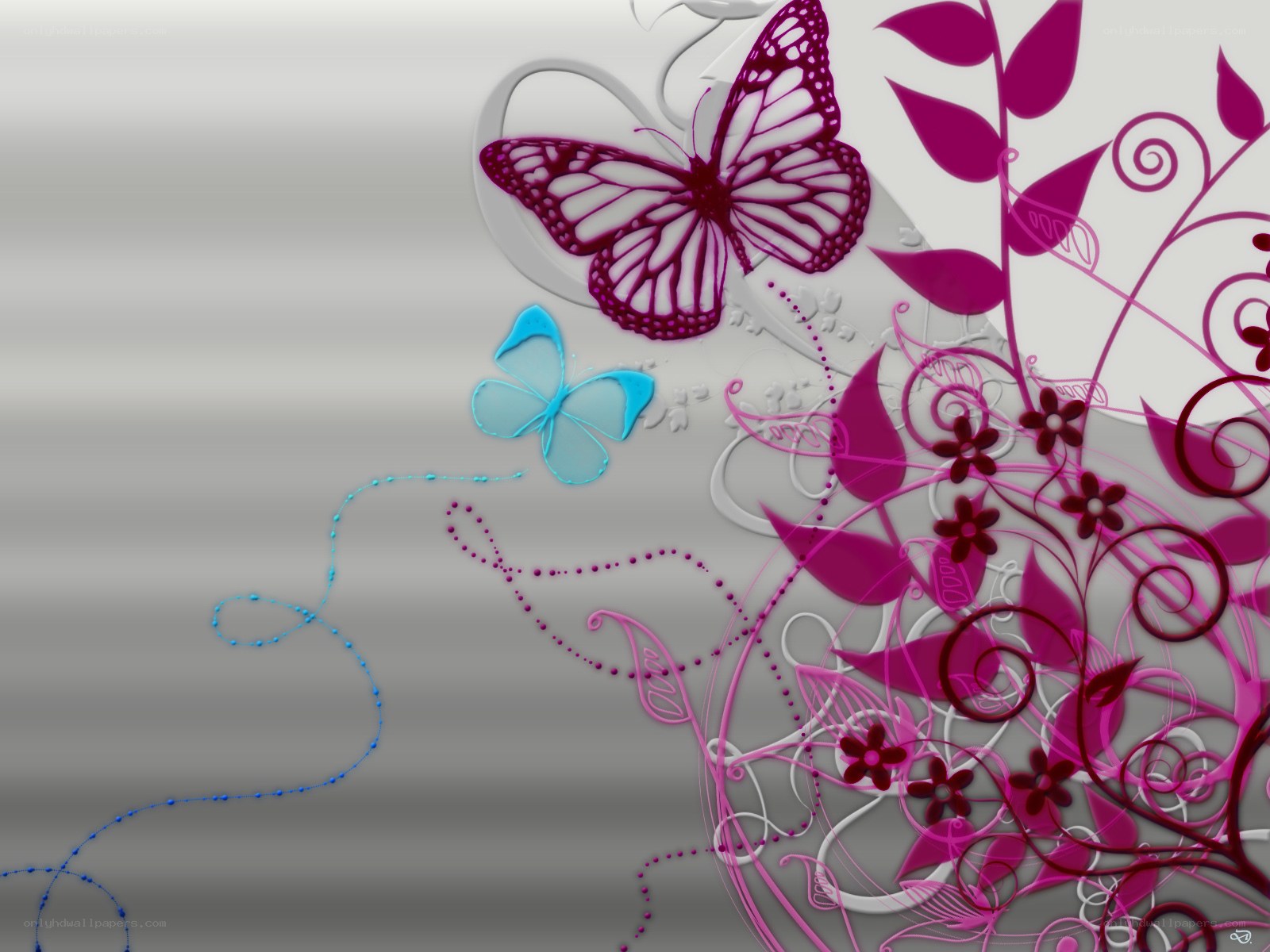 purple and blue butterfly design