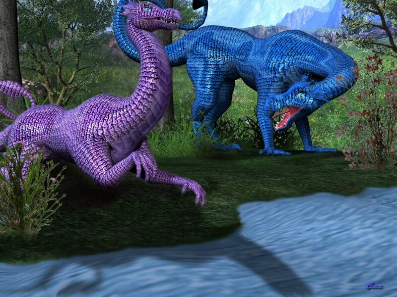 Purple and Blue Dragons