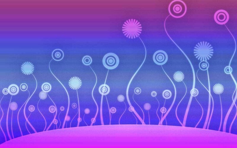 purple and blue floral abstract