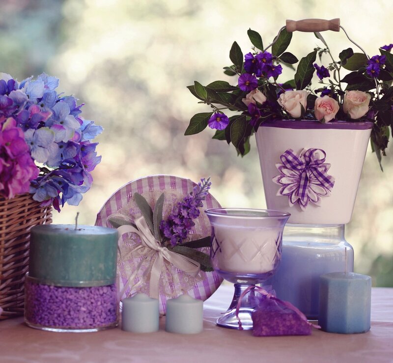 Purple and Blue Floral Arrangement