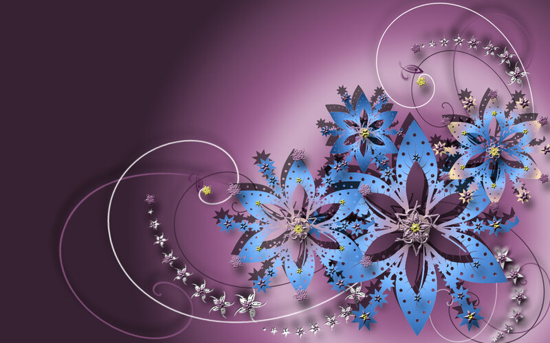 purple and blue floral design