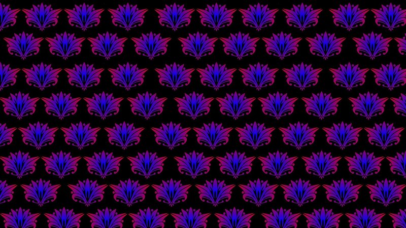 Purple and Blue Floral Pattern — Symmetrical