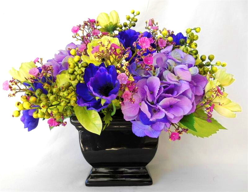 Purple and Blue Flower Arrangement — Colorful