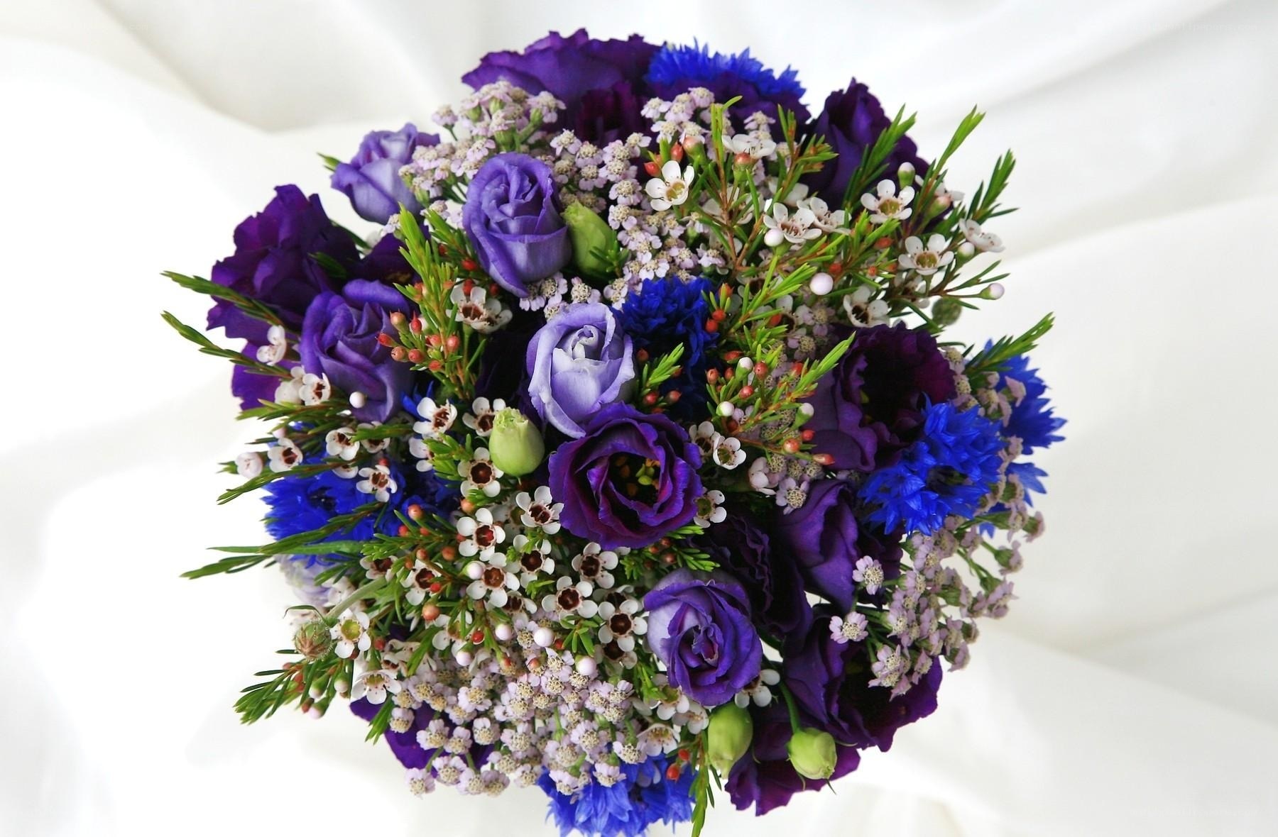 Purple and blue flower bouquet