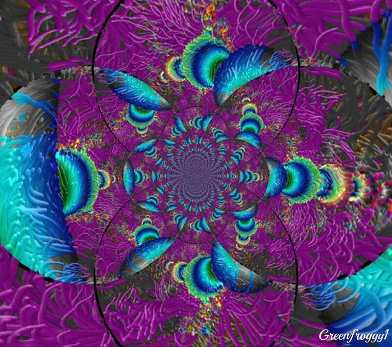 Purple and Blue Fractal Pattern — Hypnotic, Abstract, Spiral