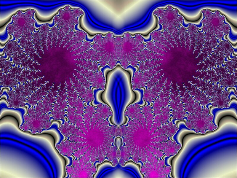Purple and Blue Fractal Pattern — Hypnotic, Digital Art
