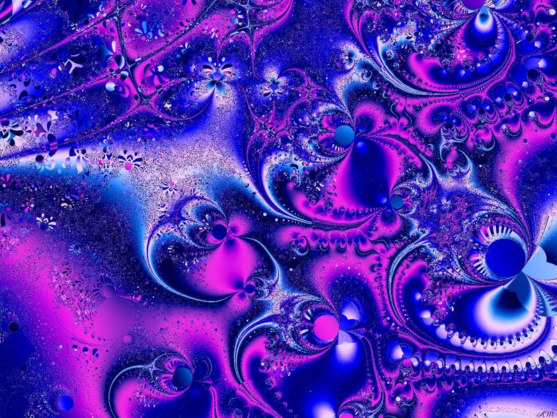 Purple and Blue Fractal Patterns