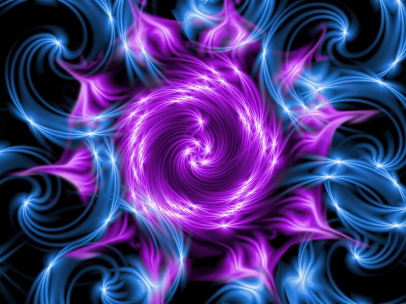 Purple and Blue Fractal Swirl — Energetic, Digital Art