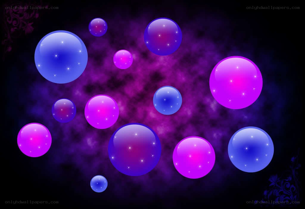 purple and blue glowing orbs