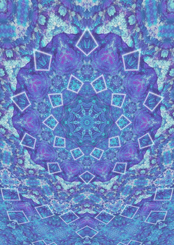 Purple and Blue Mandala — Hypnotic, Abstract