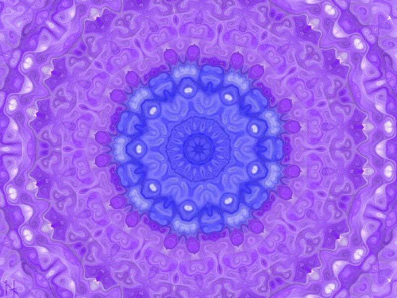 Purple and Blue Mandala — Hypnotic, Digital Art