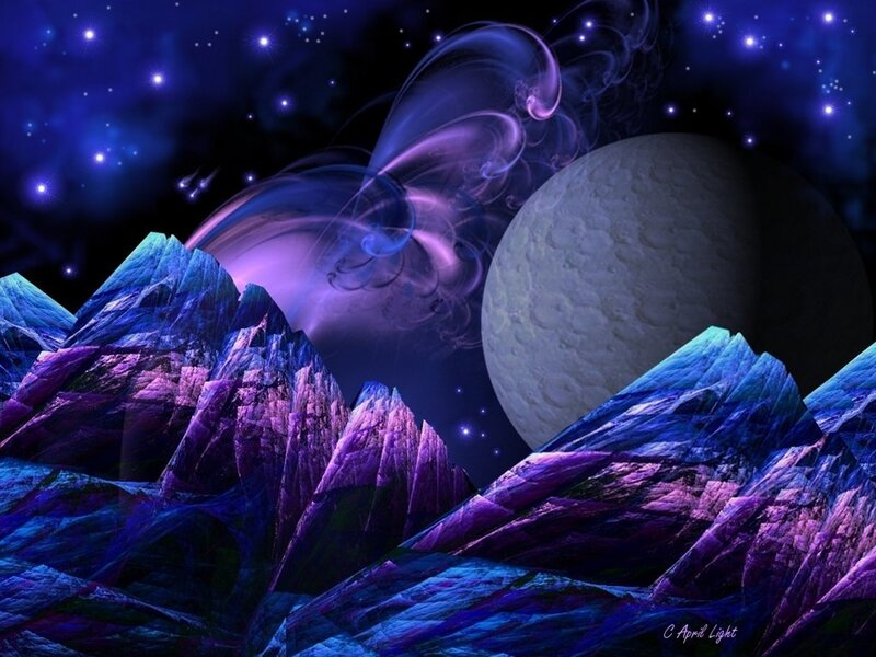 Purple and Blue Mountains