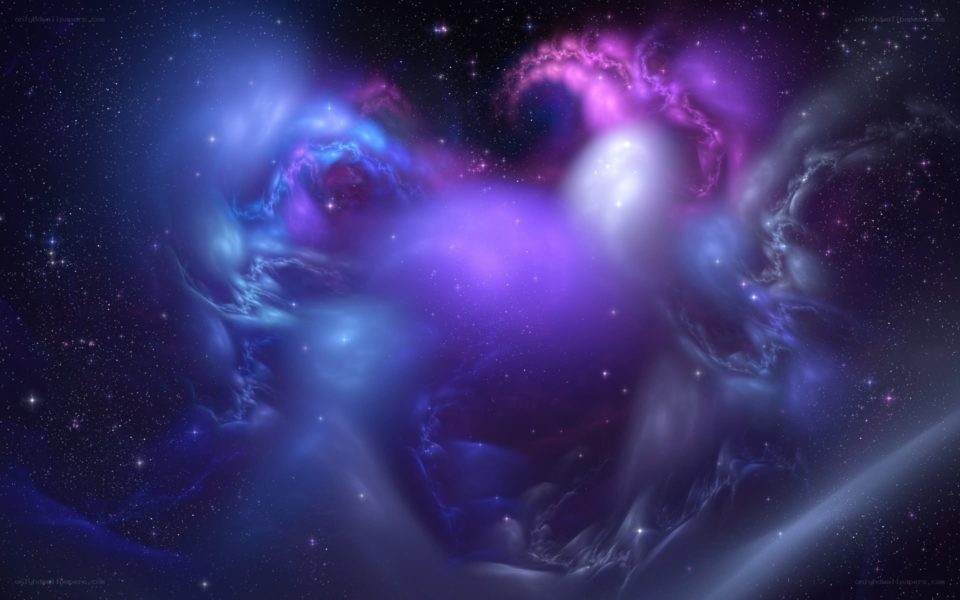 purple and blue nebula