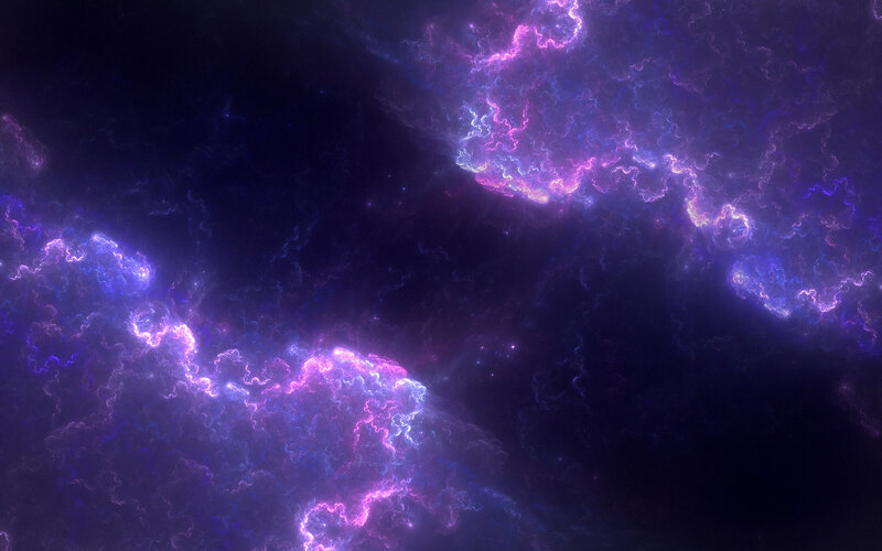 Purple and Blue Nebula — Cosmic, Digital Art, Clouds