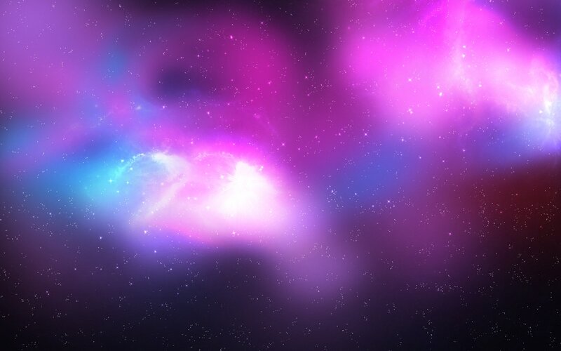 Purple and Blue Nebula — Cosmic, Digital Art