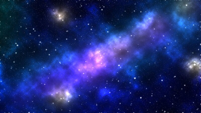 Purple and Blue Nebula — Cosmic, Night, Digital Art, Stars, Space, Galaxy