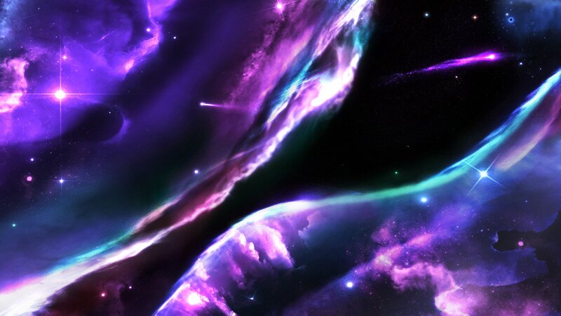 Purple and Blue Nebula — Dramatic, Digital Art