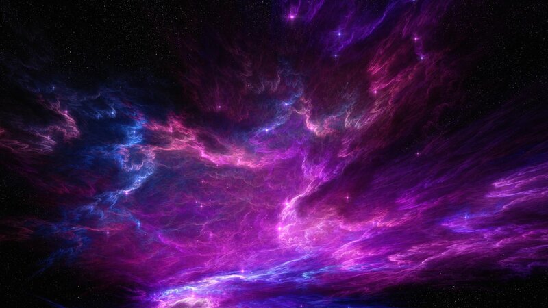 Purple and Blue Nebula — Dramatic, Night, Digital Art
