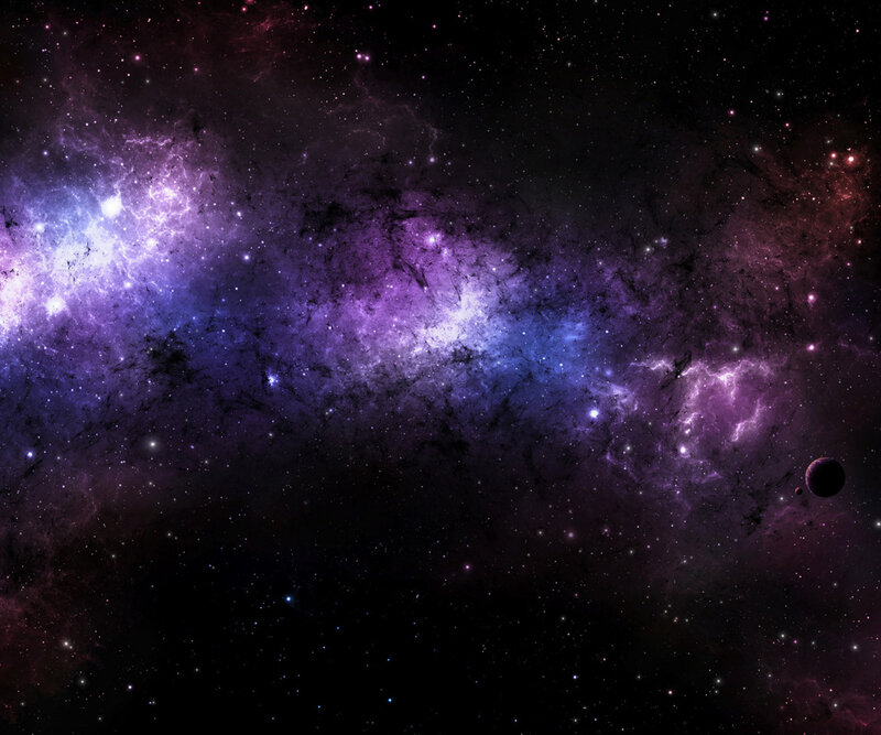 purple and blue nebula in space