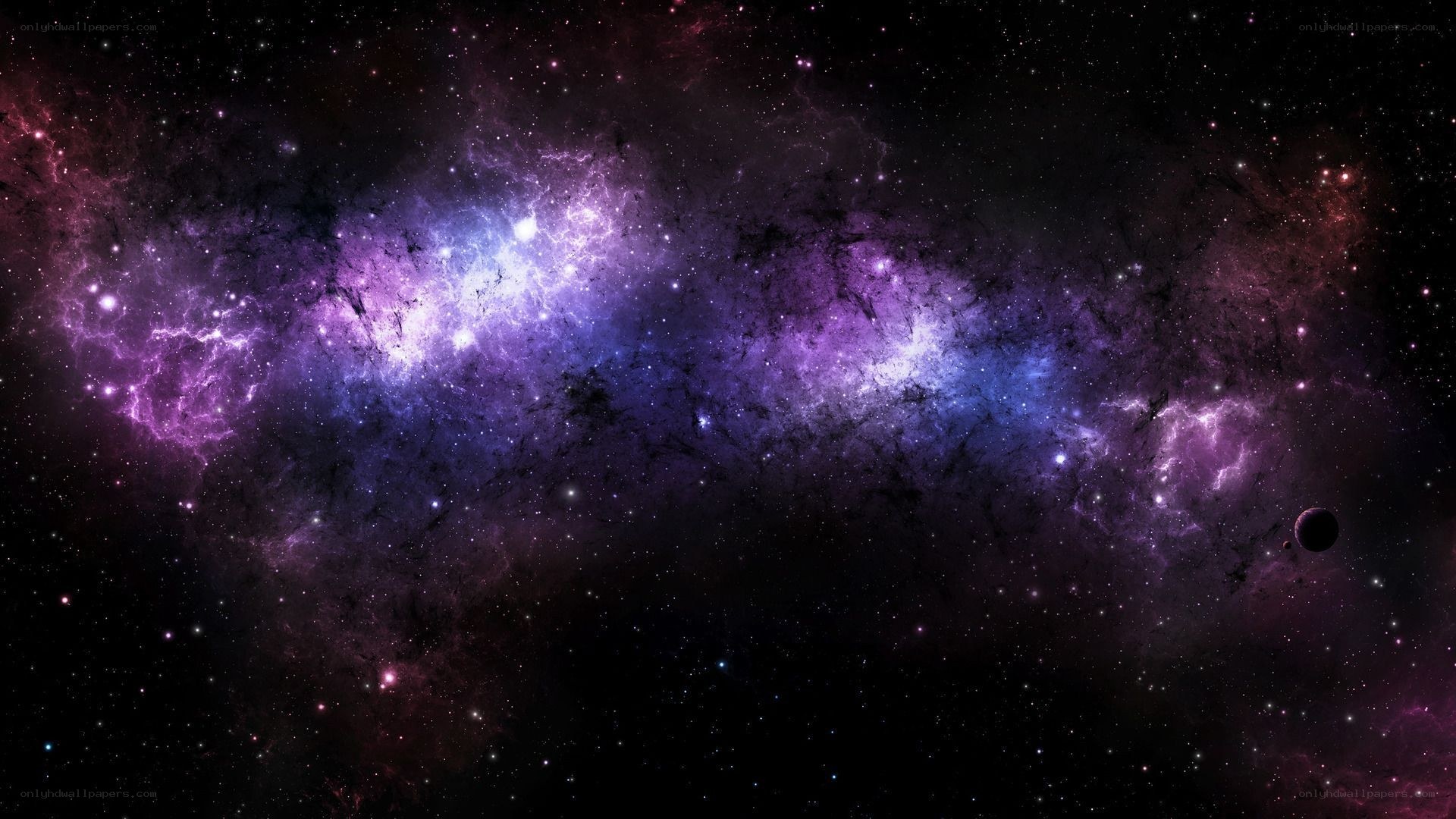 purple and blue nebula in space