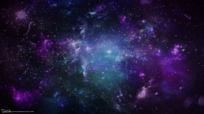Purple and blue nebula space