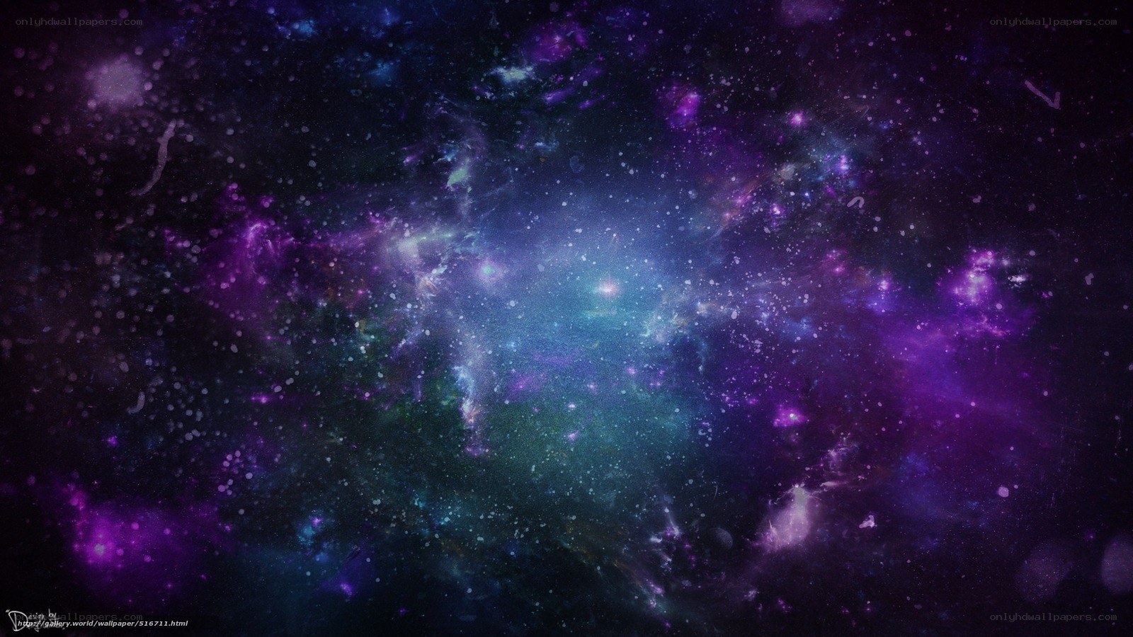 Purple and blue nebula space