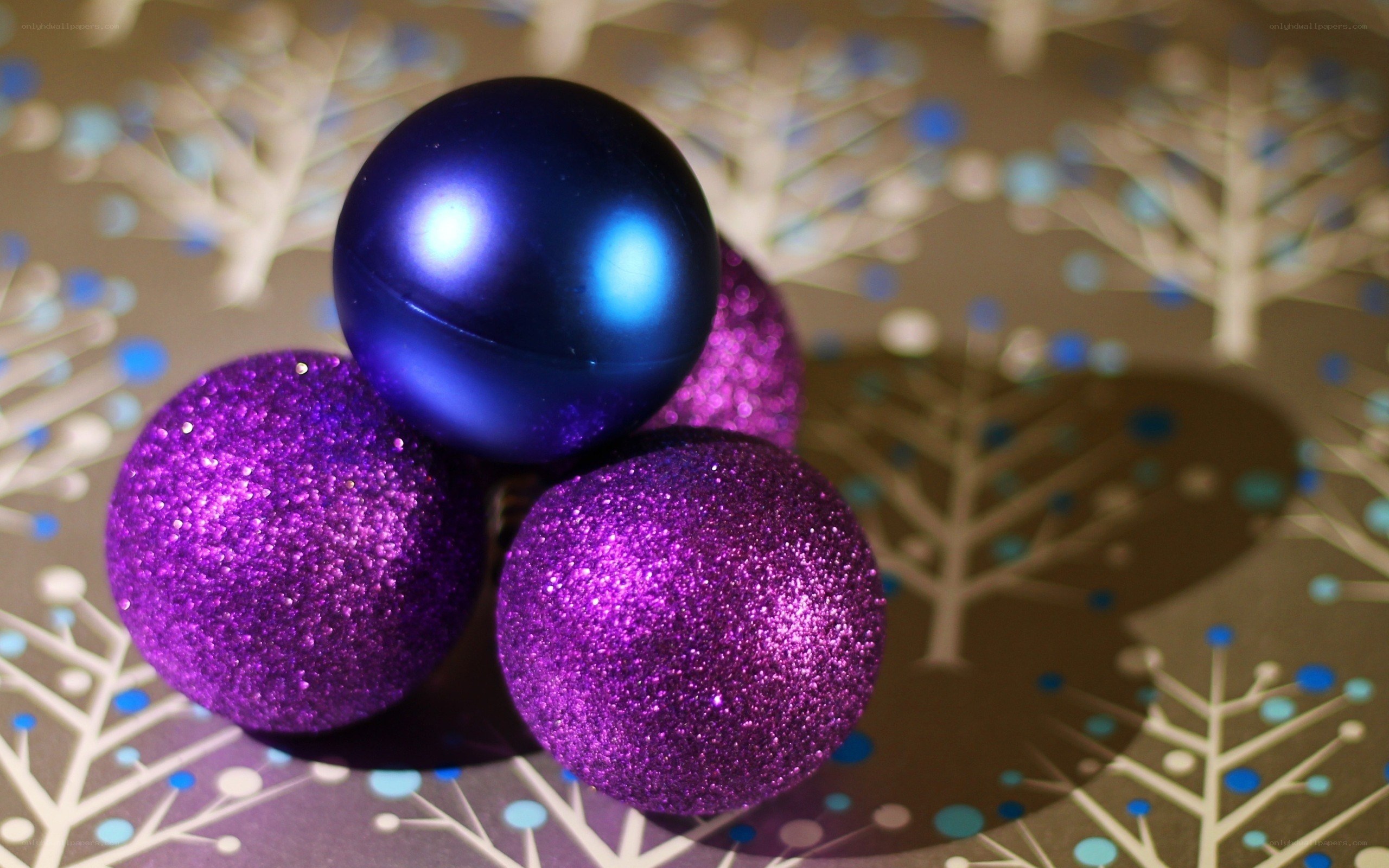 Purple and blue ornaments