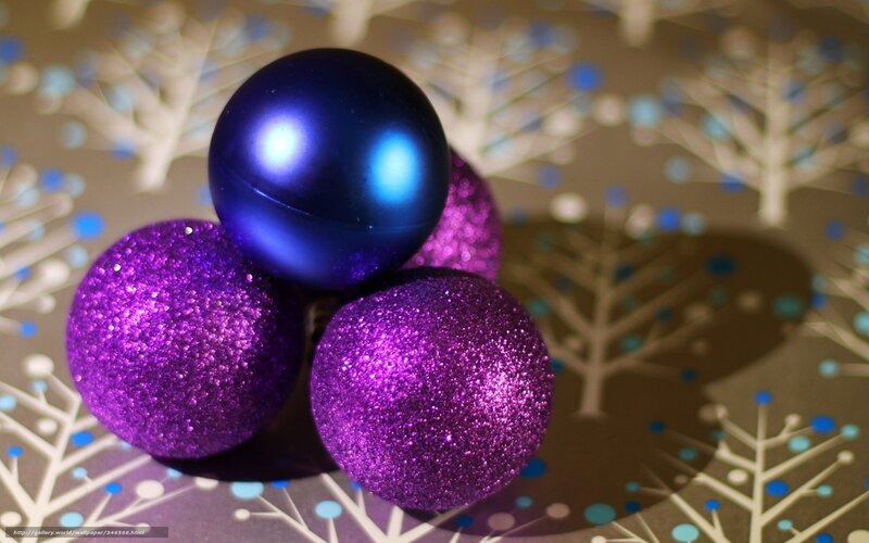 Purple and Blue Ornaments — Festive, Winter