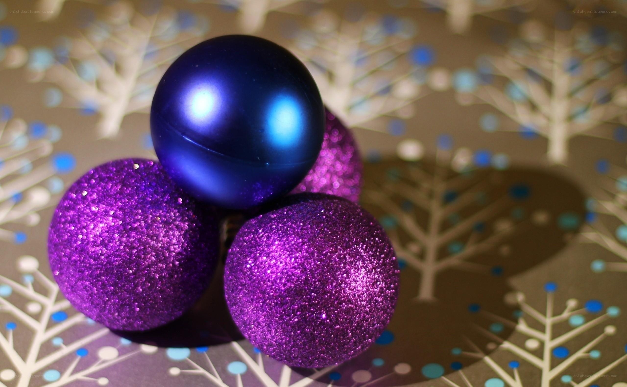 Purple and blue ornaments