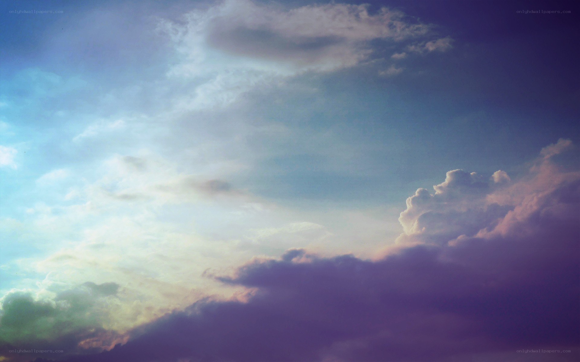 purple and blue sky clouds