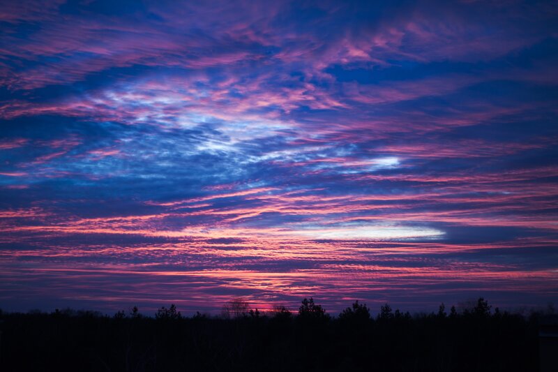 Purple and Blue Sky — Dramatic, Sunset, Photograph