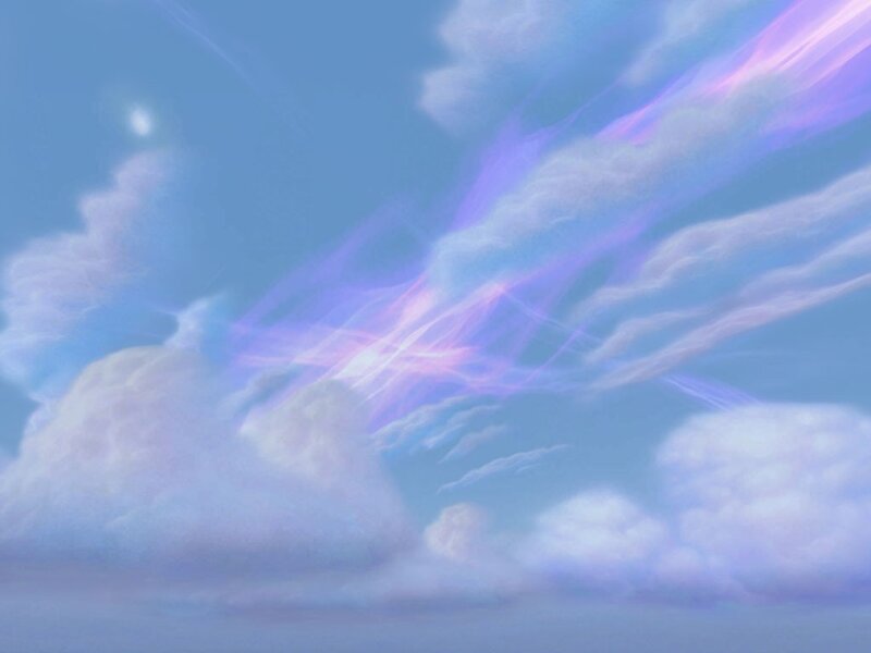 Purple and blue sky with clouds