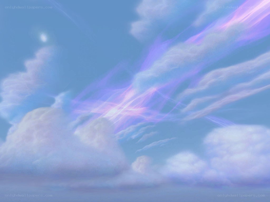 Purple and blue sky with clouds